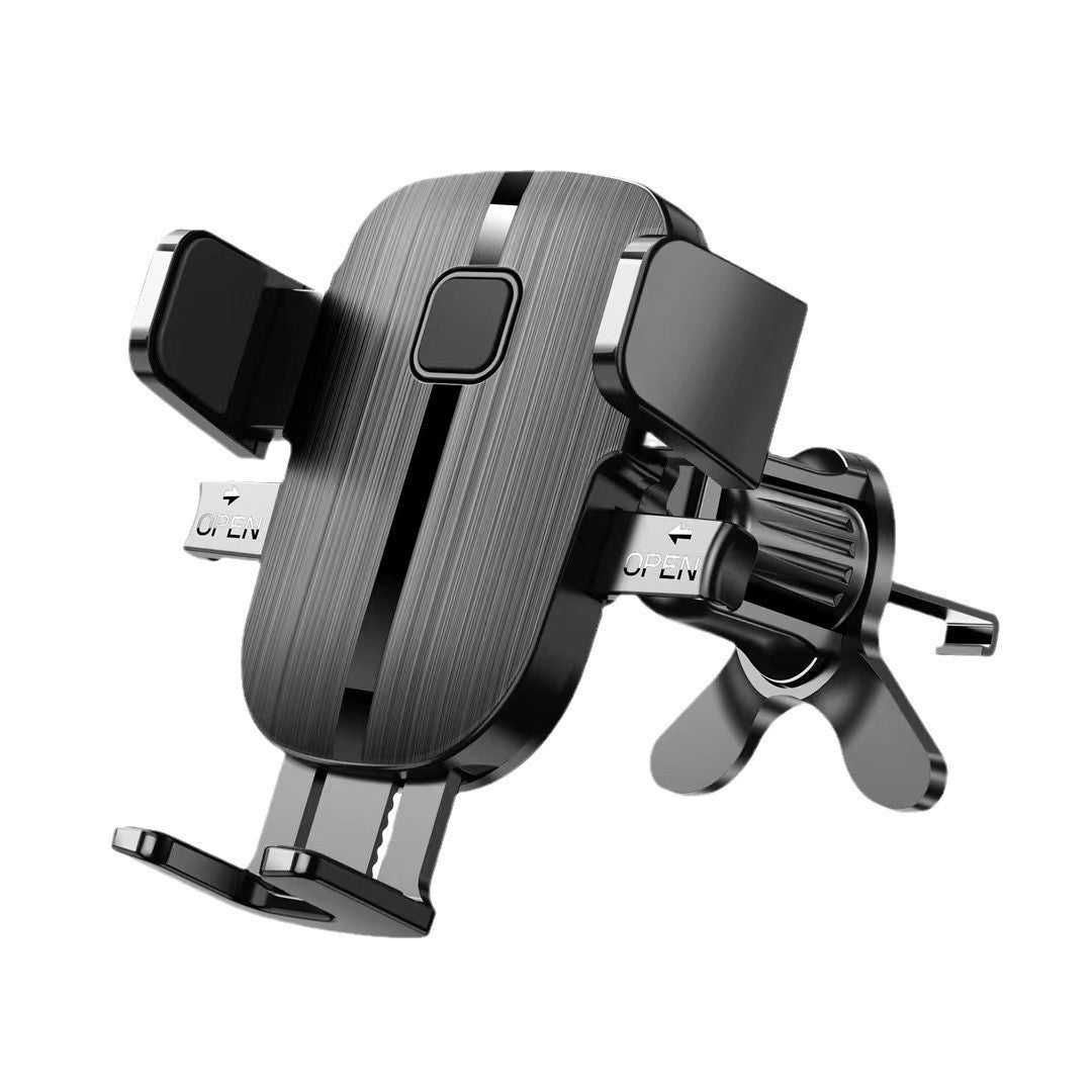 Suport Auto Telefon Flippy, Prindere Grila Ventilatie, Tija Fixare Reglabila, Rotativ 90 grade, Design Modern, Detalii Fine, Material Plastic si Silicon, 11 x 8.5 cm, Model 2, Negru