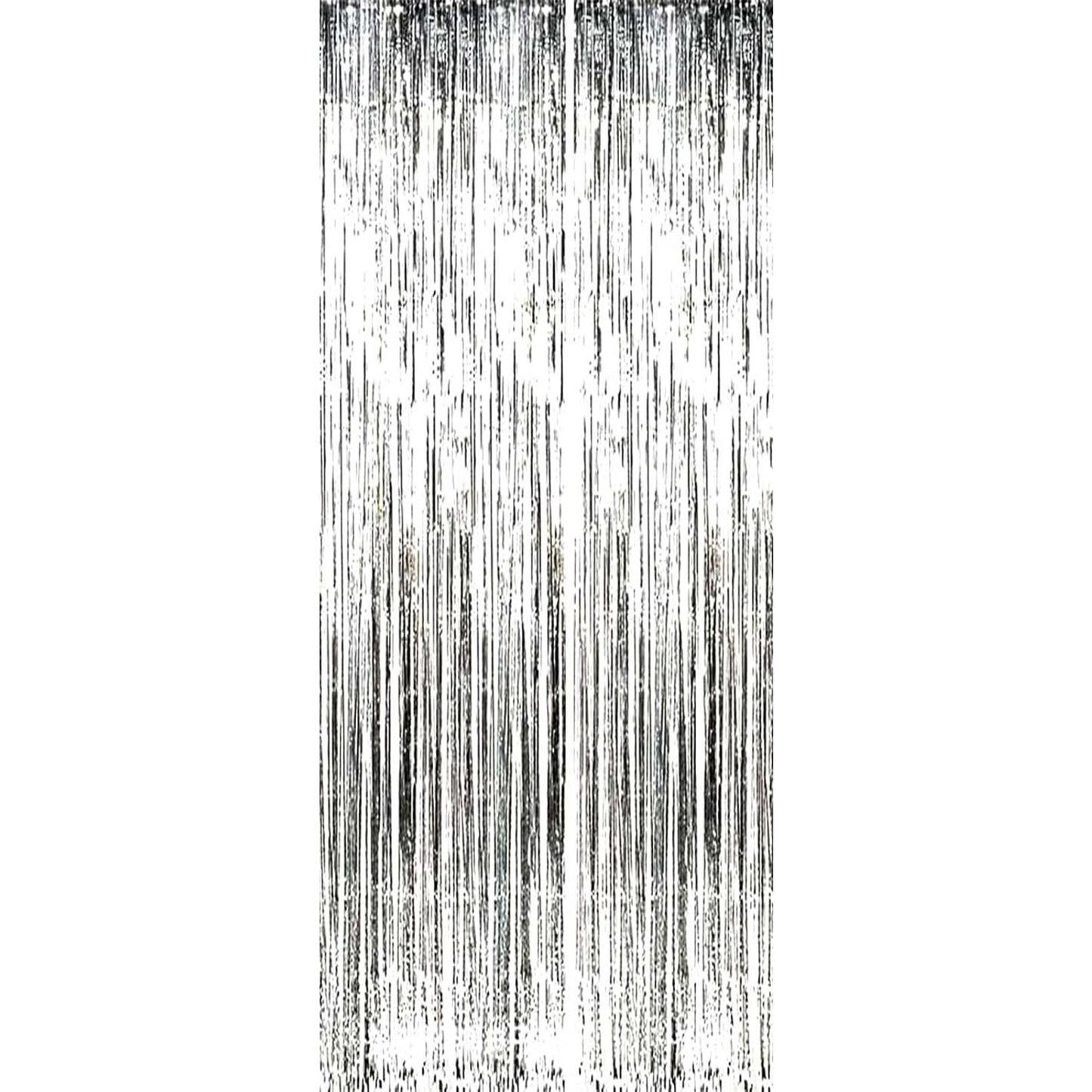 Perdea Franjurata, Flippy, Model Decor Petrecere, pentru Fundal de Poze, Amenajare Colorata a Petrecerii, Dimensiune 100x200 cm, Argintiu