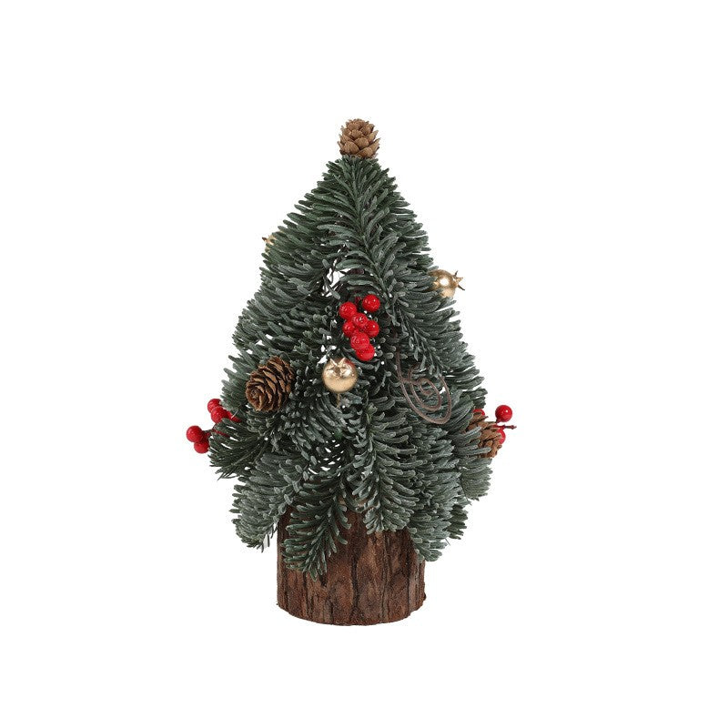 Decoratiune Craciun pentru Masa, Flippy, Ornament de Decor Model Brad de Craciun de Dimensiuni Mici, pentru Birou si Interior, din Plastic 26 x 12 x 12 cm, Verde