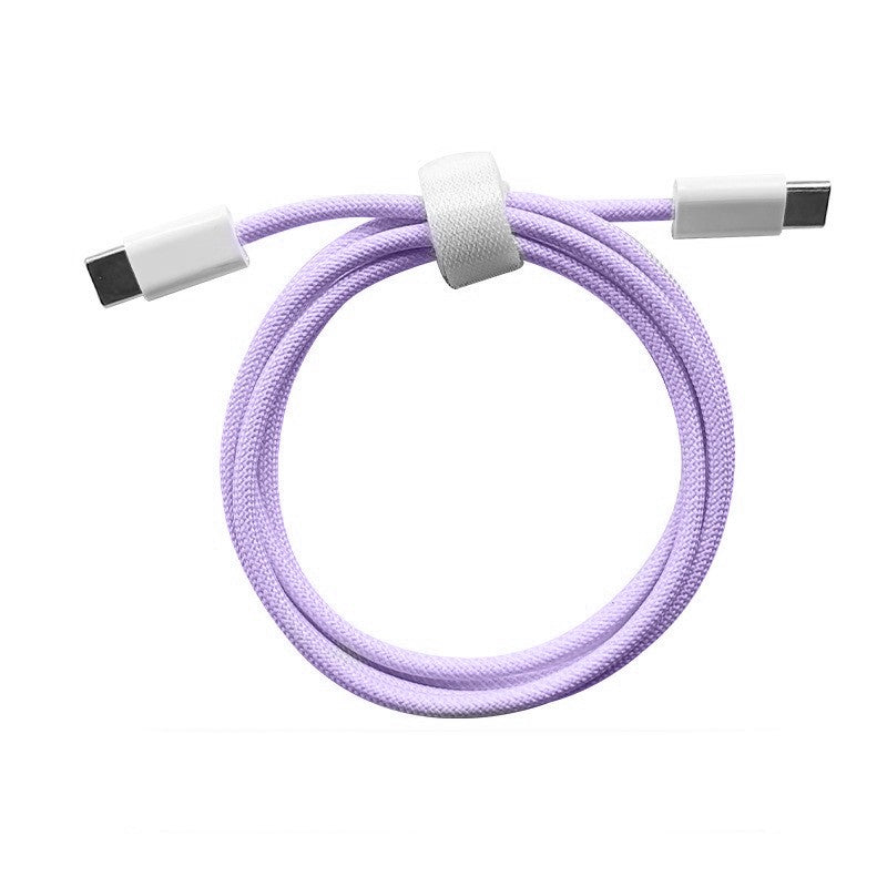 Cablu de Date Universal, Flippy, Incarcare Rapida, Type-C to Type-C Compatibil cu Telefon sau Tableta, Cablu de Incarcare Impletit din Nailon, 1 m, Mov