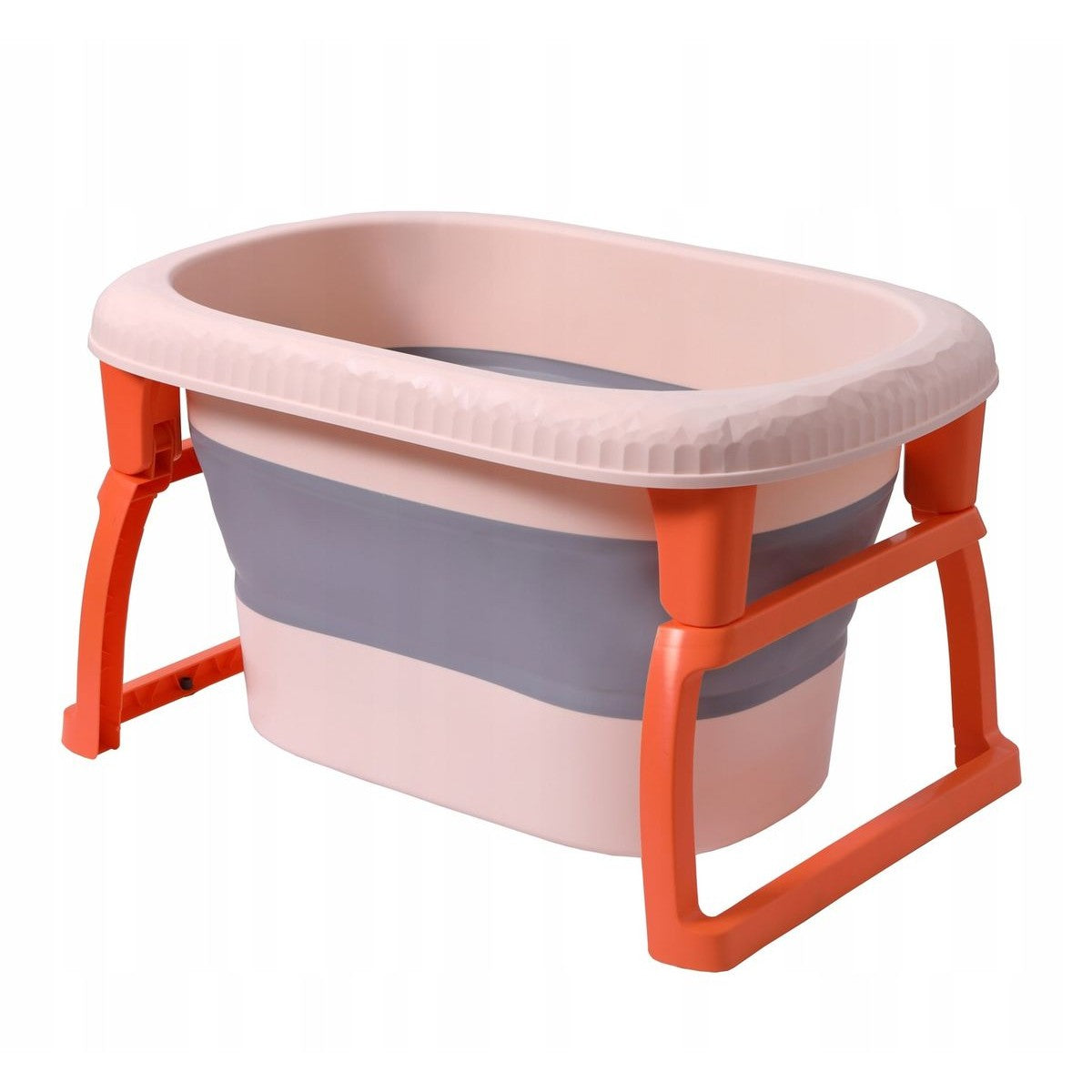 Cada Pliabila pentru Baie, Flippy, din PP+TPE, pentru Copii 0-6 Ani, cu Picioare, Suport de Sezut, Scurgere Etans, 80 x 52 x 42 cm, Portocaliu