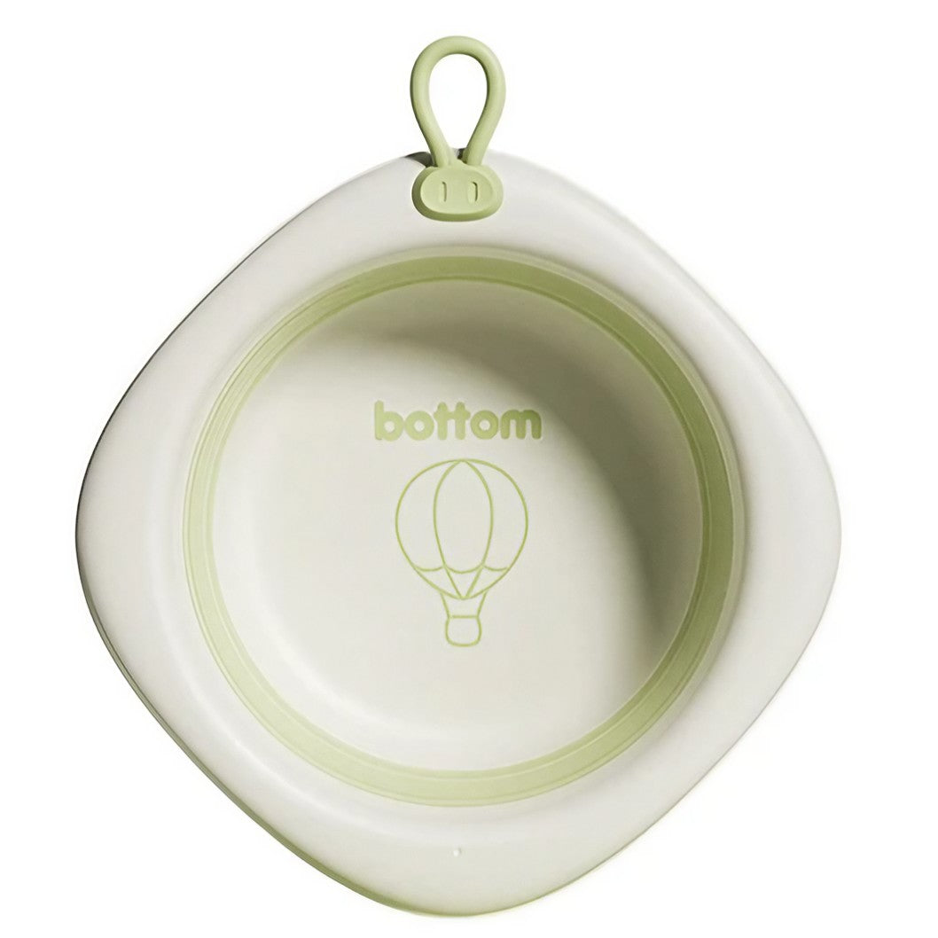 Cada Pliabila pentru Baie pentru Copii, Flippy, Cadita pentru Bebelusi, Model Romb cu Balon, Verde, 31.5x31.5x3.5 cm, 3L