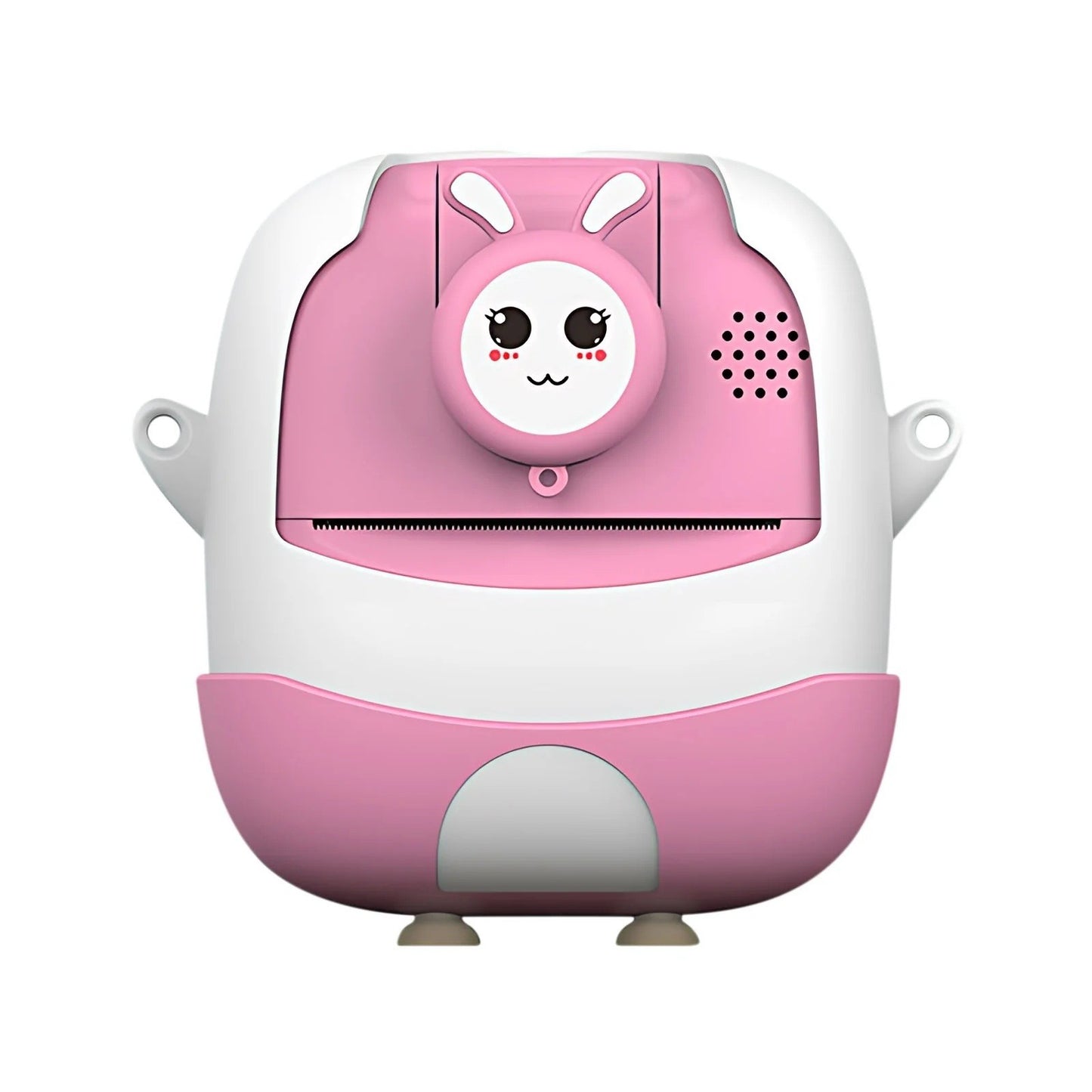 Camera Instantanee pentru Copii, Flippy, cu Functie de Printare, Cablu USB-C, Bluetooth, Compatibil iOS/Android, Camera Frontala + Selfie, Model Iepure, Snur Inclus, Roz