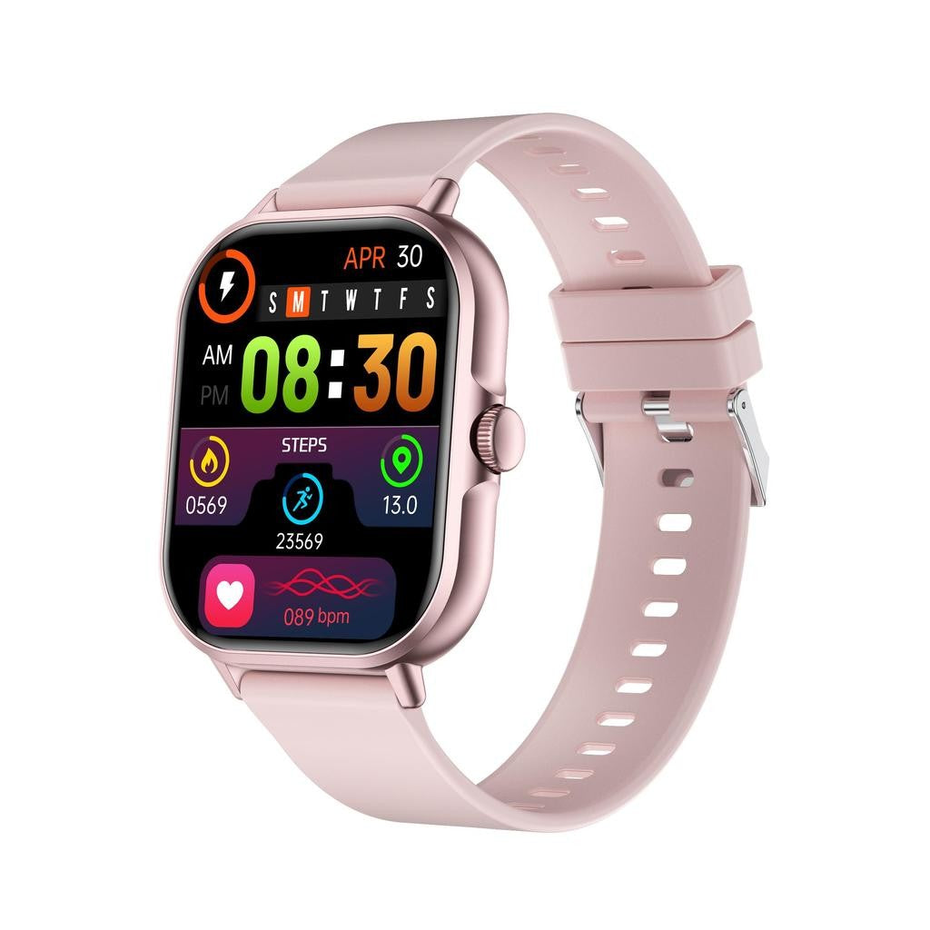 Ceas Smartwatch, Flippy, Editia H15, Apeluri Bluetooth, Afisaj 1.81 inch, Rezolutie 240 x 284, Puls, Siri, Baterie 180 mAh, Roz Auriu