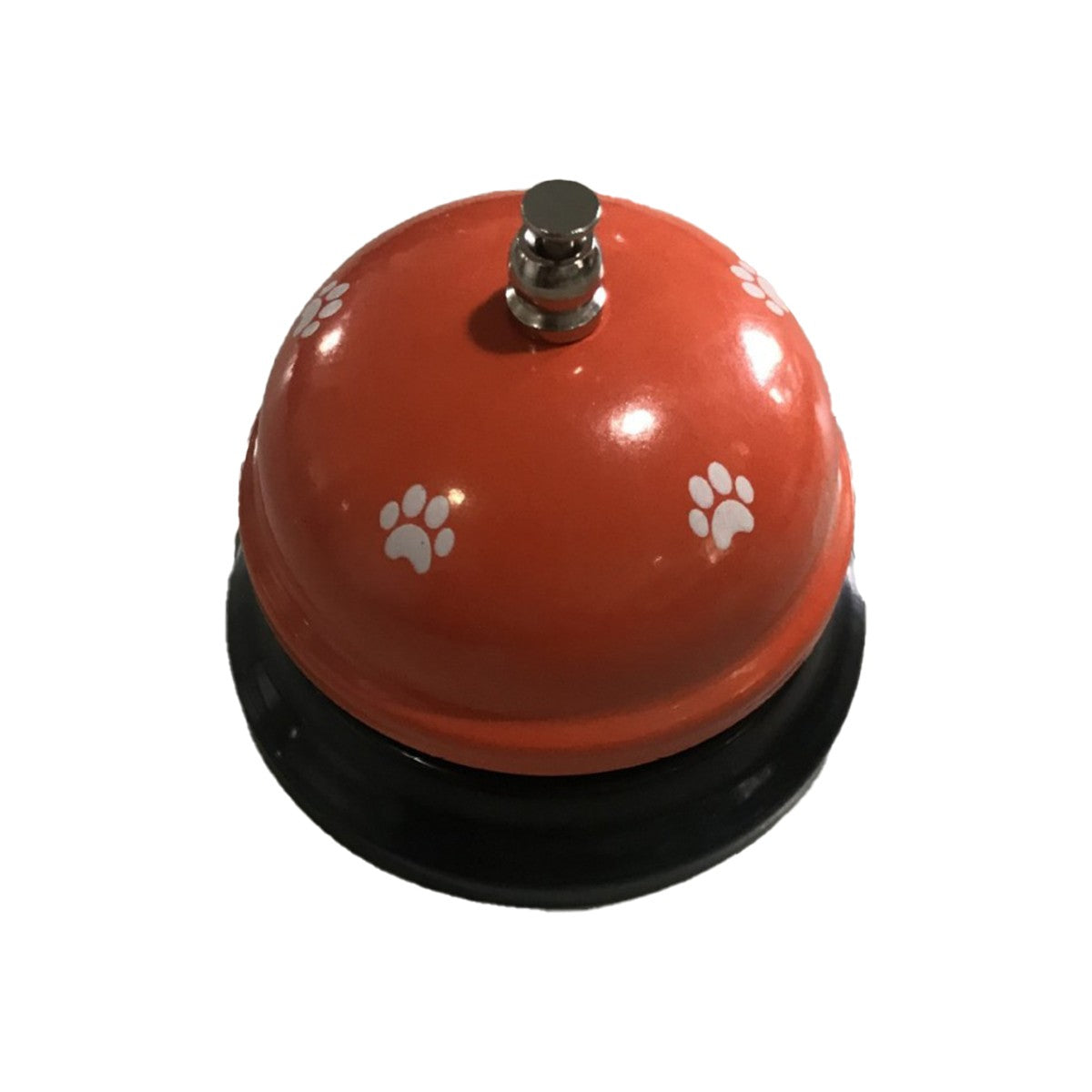 Clopotel Metalic Multifunctional, Flippy, Rosu cu Imprimeu Labuta Alba, 7.5 x 7.5 x 6.5 cm, Dresaj, Receptie, Restaurante