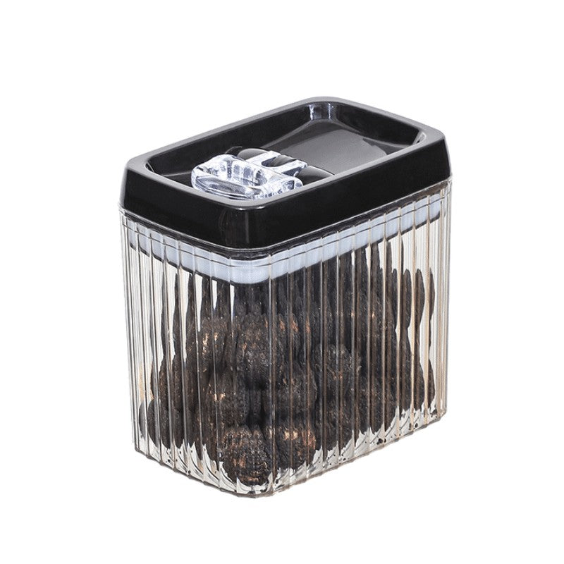 Recipient din Plastic, Flippy, pentru Alimente/Obiecte, Inchidere Ermetica, Textura Ondulata, 15 x 10 x 15.5 cm, 1.5 l, Transparent