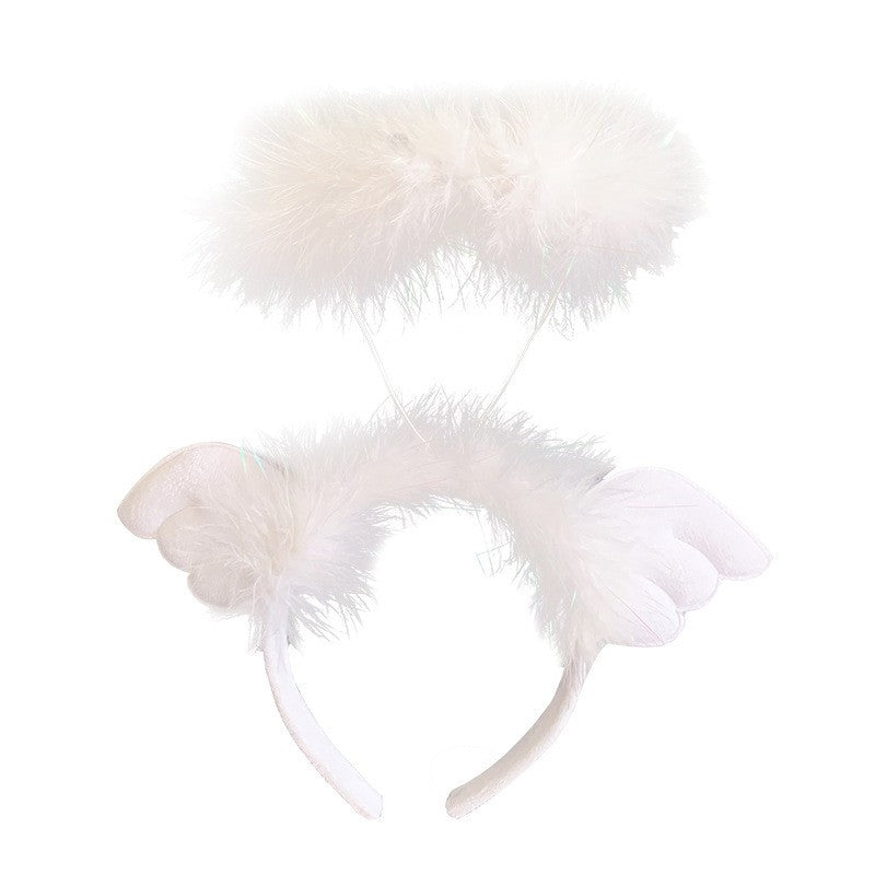 Coronita de Ingeras pentru Copii, Flippy, Bentita cu Aura, Marime Universala, Alb