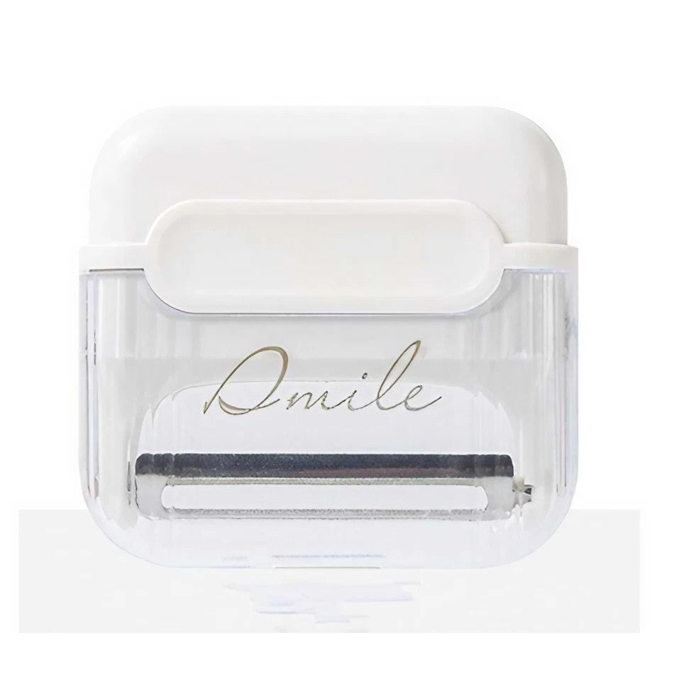 Decojitor/Curatator manual de legume si fructe, Flippy, portabil, cu magnet, doua lame, Inox, Alb, 6.7x6x1.6 cm