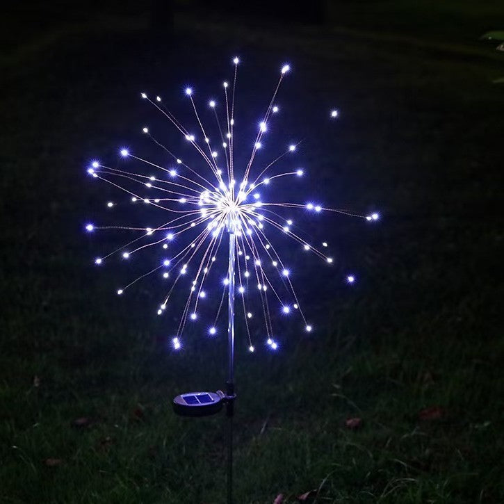 Lampa Solara, Flippy, Decor Gradina, Model Fireworks/Artificii, din Sarma de Cupru, 120 LED-uri, 55W, 90 cm, Alb Rece