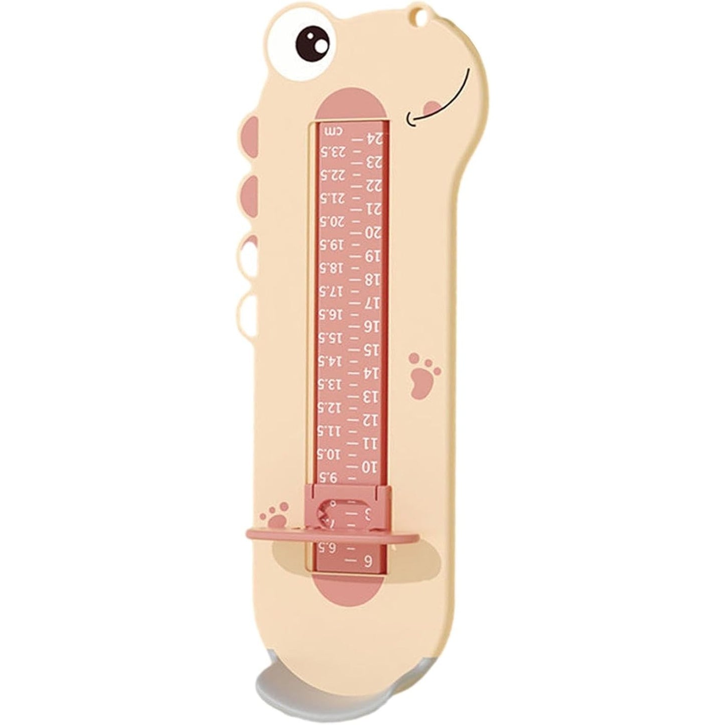 Dispozitiv de Masurat Talpa Piciorului pentru Bebelusi, Flippy, 9-24, Model Dinozaur, Roz