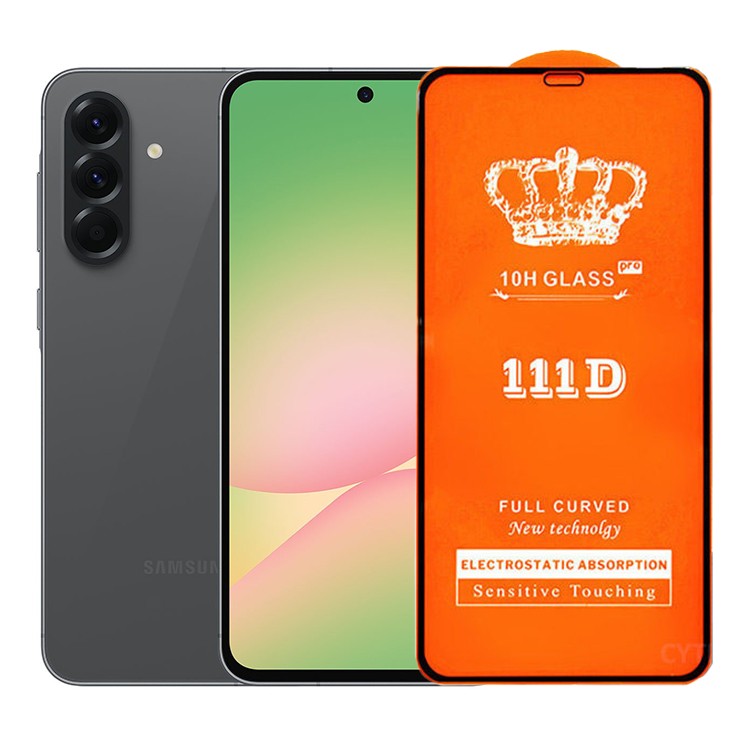 Folie Securizata pentru Samsung Galaxy A56, Flippy, Sticla de Protectie Compatibila cu Samsung Galaxy A56, Full Cover Series 111D, 10H GLASS, Margini Negre, Transparent