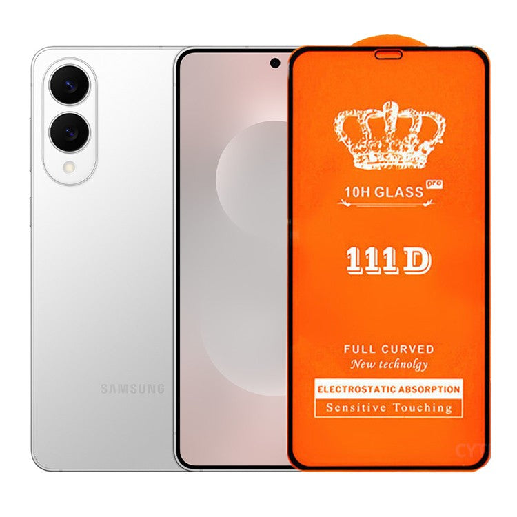 Folie Securizata pentru Samsung Galaxy S25 Edge, Flippy, Sticla de Protectie Compatibila cu Samsung Galaxy S25 Edge, Full Cover Series 111D, 10H GLASS, Margini Negre, Transparent