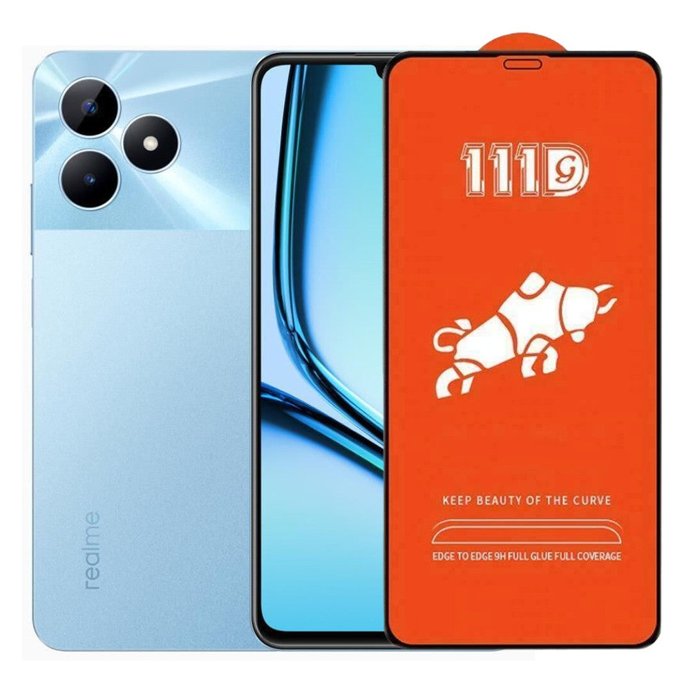 Folie Sticla Securizata pentru Oppo Realme Note 50, Flippy, Sticla de Protectie Compatibila cu Oppo Realme Note 50, Full Cover 111D, HD, Margini Negre, Transparenta