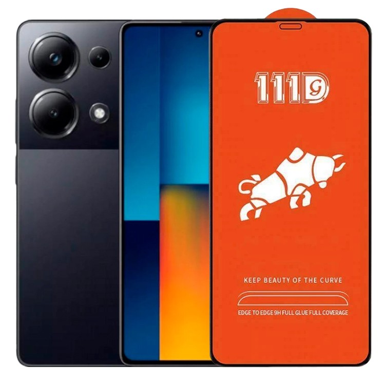 Folie Sticla Securizata pentru Xiaomi Mi Poco M6 Pro 5G, Flippy, Sticla de Protectie Compatibila cu Xiaomi Mi Poco M6 Pro 5G, Full Cover 111D, HD, Margini Negre, Transparenta