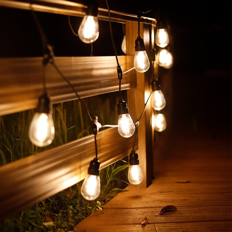 Ghirlanda Luminoasa, Flippy, cu Transformator, 10 m, 10 LED-uri Model Bulb, Interconectabila, IP44, Alb Cald