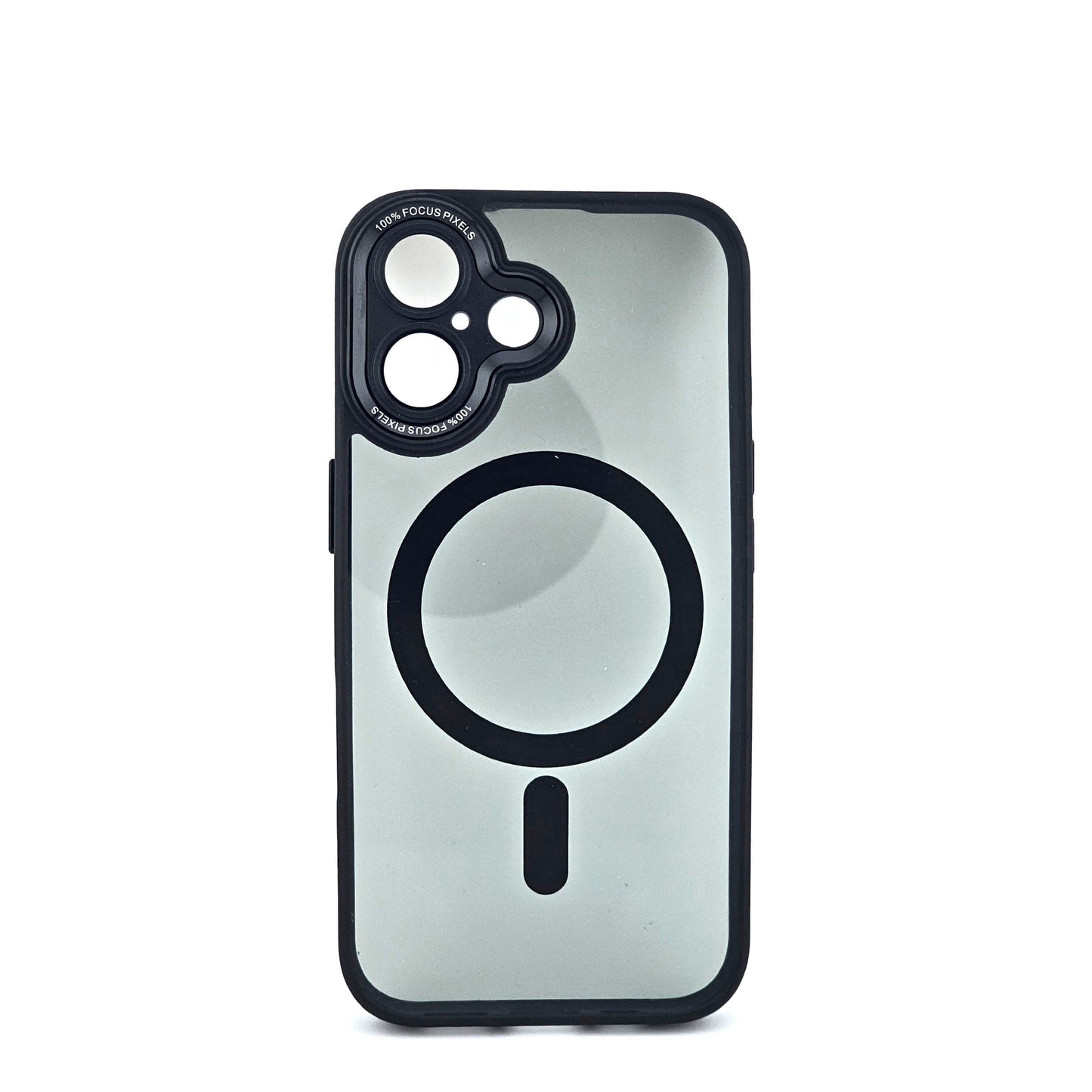 Husa de Protectie Compatibil cu iPhone 16 Plus, Flippy, Incarcare Wireless, Tehnologie Magsafe, Carcasa din TPU/ PC, Protectie Camera, Antisoc, Antizgariere, Negru - Transparent