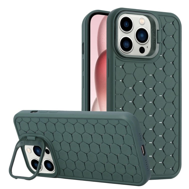 Husa de Protectie TPU, Flippy, pentru Apple iPhone 14 Pro, 3D Cube, cu Inel, Protectie Camera, Antisoc, Antizgariere, Antialunecare, Acoperire Completa, Verde