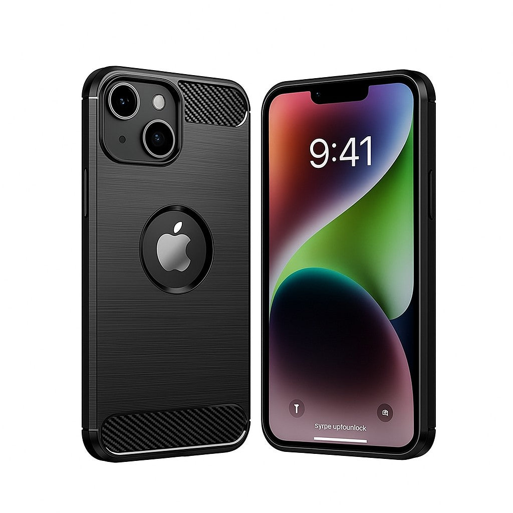 Husa Telefon, Flippy, Compatibila Apple iPhone 15 Pro, Carcasa TPU Carbon, 1.5 mm, Negru