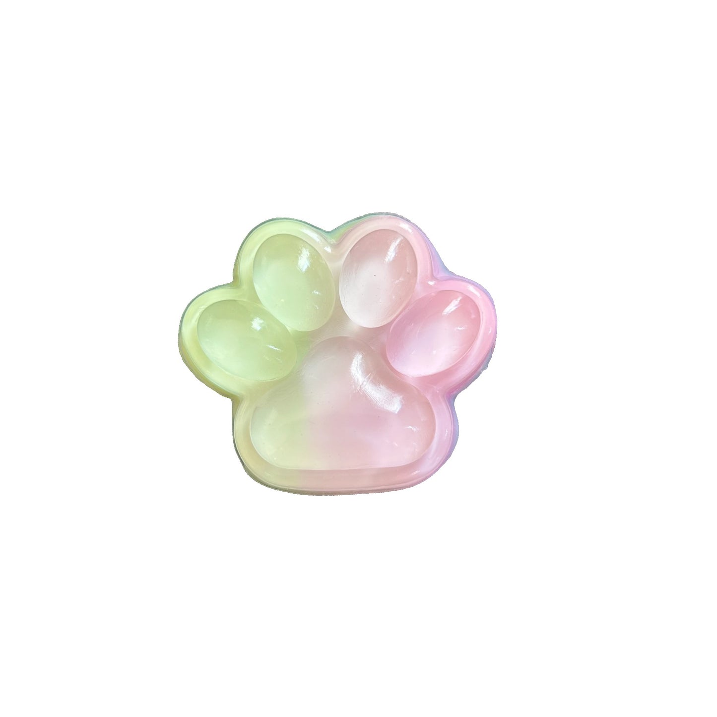 Jucarie Antistres Squishy, Flippy, cu Revenire Lenta, Labuta de Pisica Pufoasa, 7.5 cm, Ambalaj Transparent, Model 270511, Multicolor