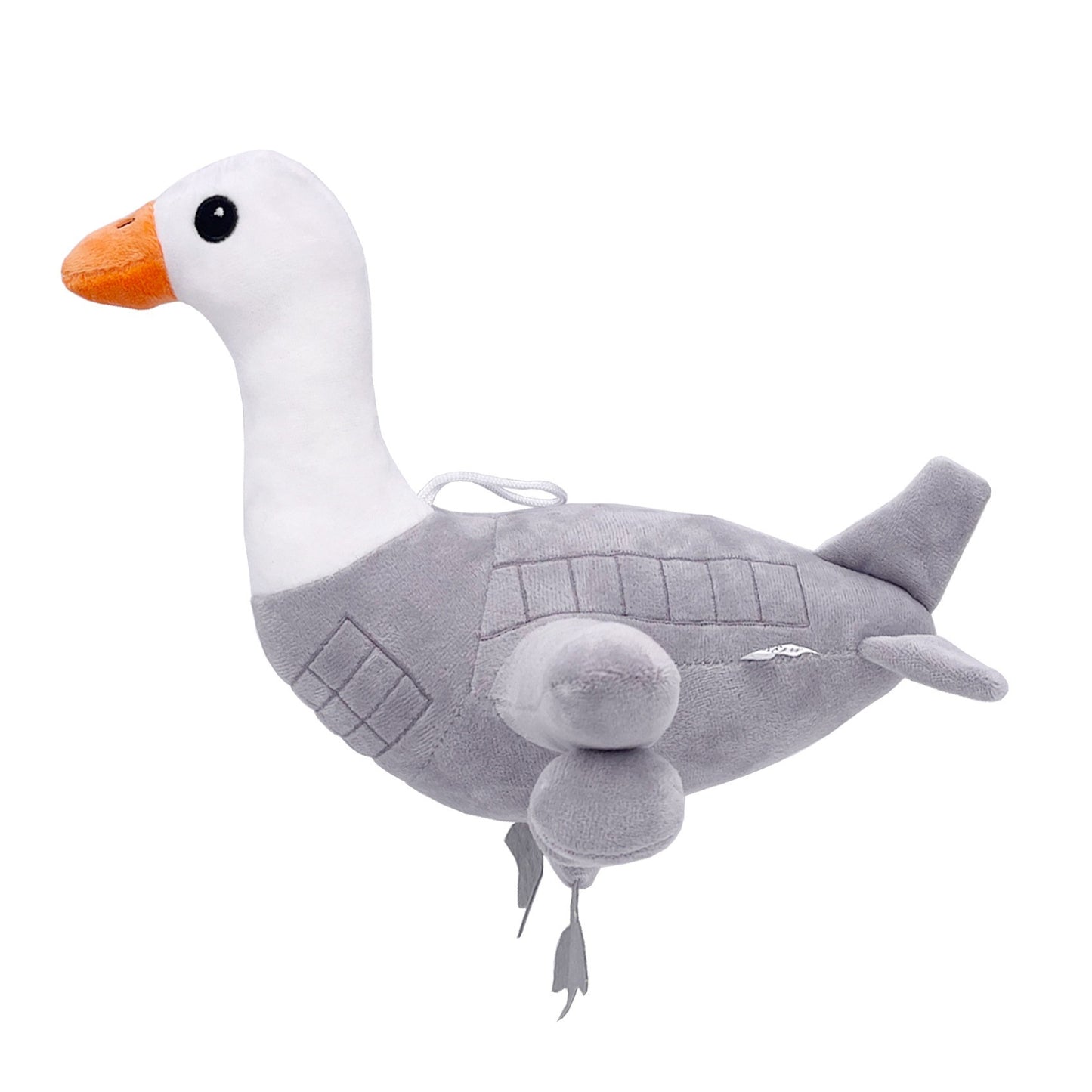 Jucarie Moale de Plus Italian Brainrot, Flippy, cu Agatatoare, Model Gasca Bombombini Gusini, Jucarie Moale pentru Copii, 24 x 23 cm, Gri Alb