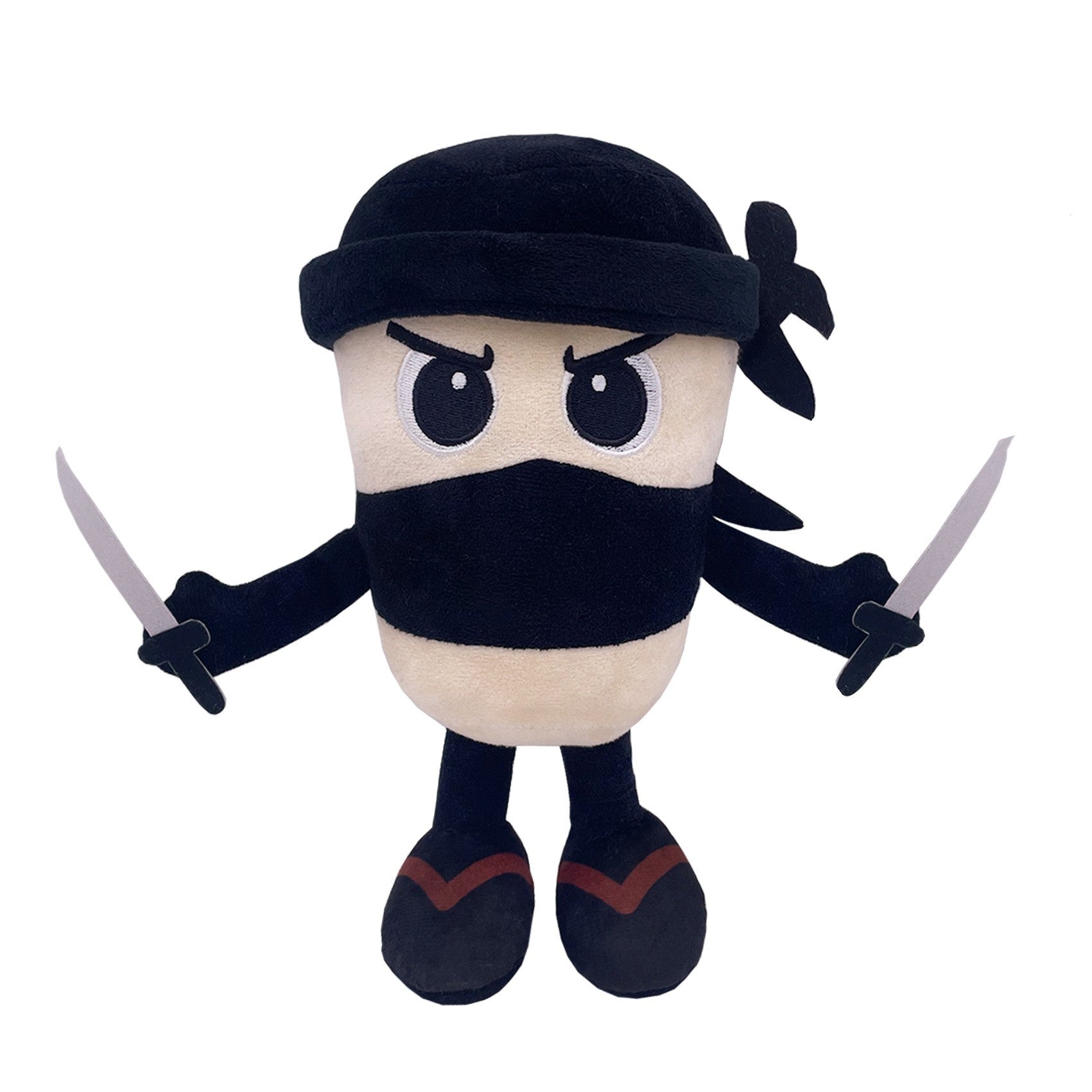 Jucarie Moale de Plus Italian Brainrot, Flippy, cu Agatatoare, Model Ninjolino Tagliaspada, Jucarie Moale pentru Copii, 35 x 17 cm, Albastru inchis