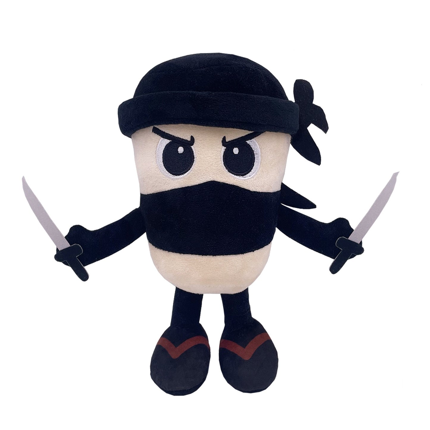 Jucarie Moale de Plus Italian Brainrot, Flippy, cu Agatatoare, Model Ninjolino Tagliaspada, Jucarie Moale pentru Copii, 35 x 17 cm, Albastru inchis