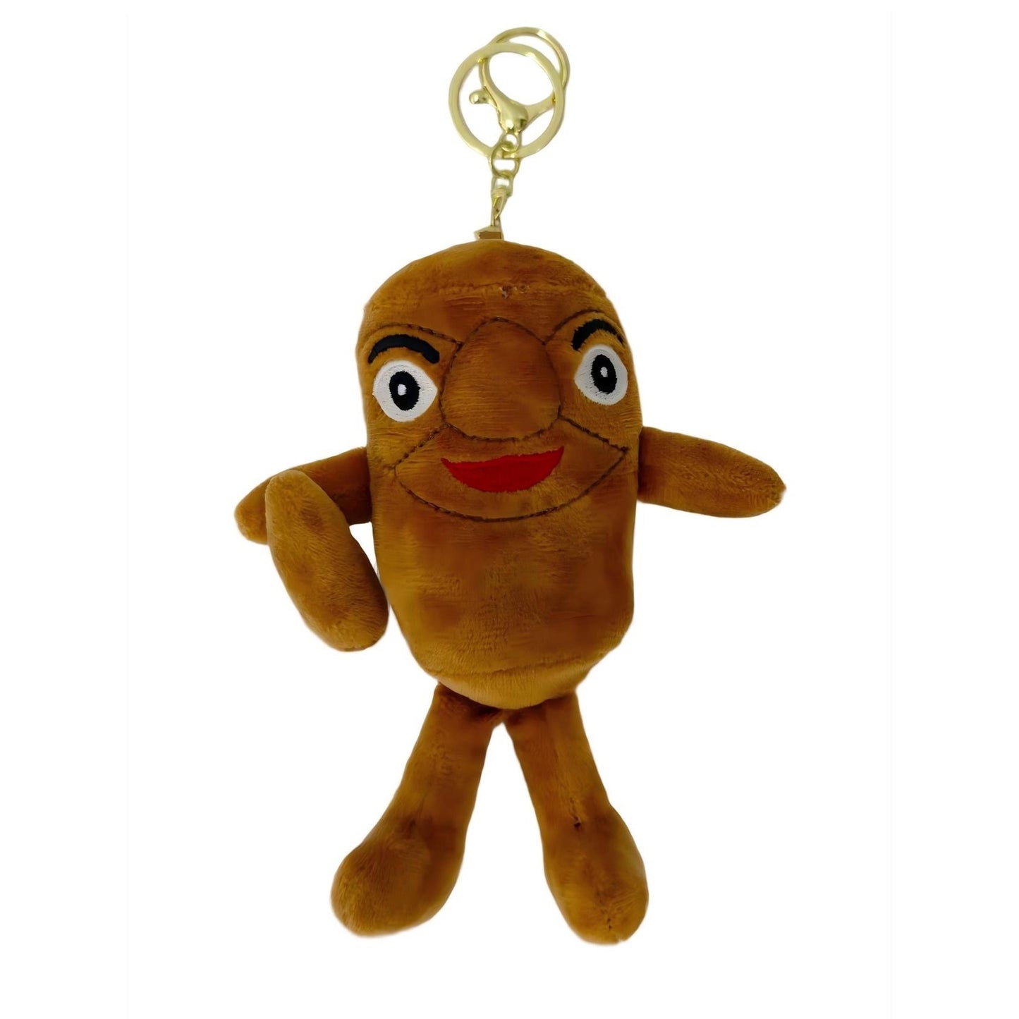 Jucarie Moale de Plus de Tip Breloc, Flippy, Model Italian Brainrot Omul de Lemn Tung Tung Tung Sahur, 16 x 12 cm, Maro