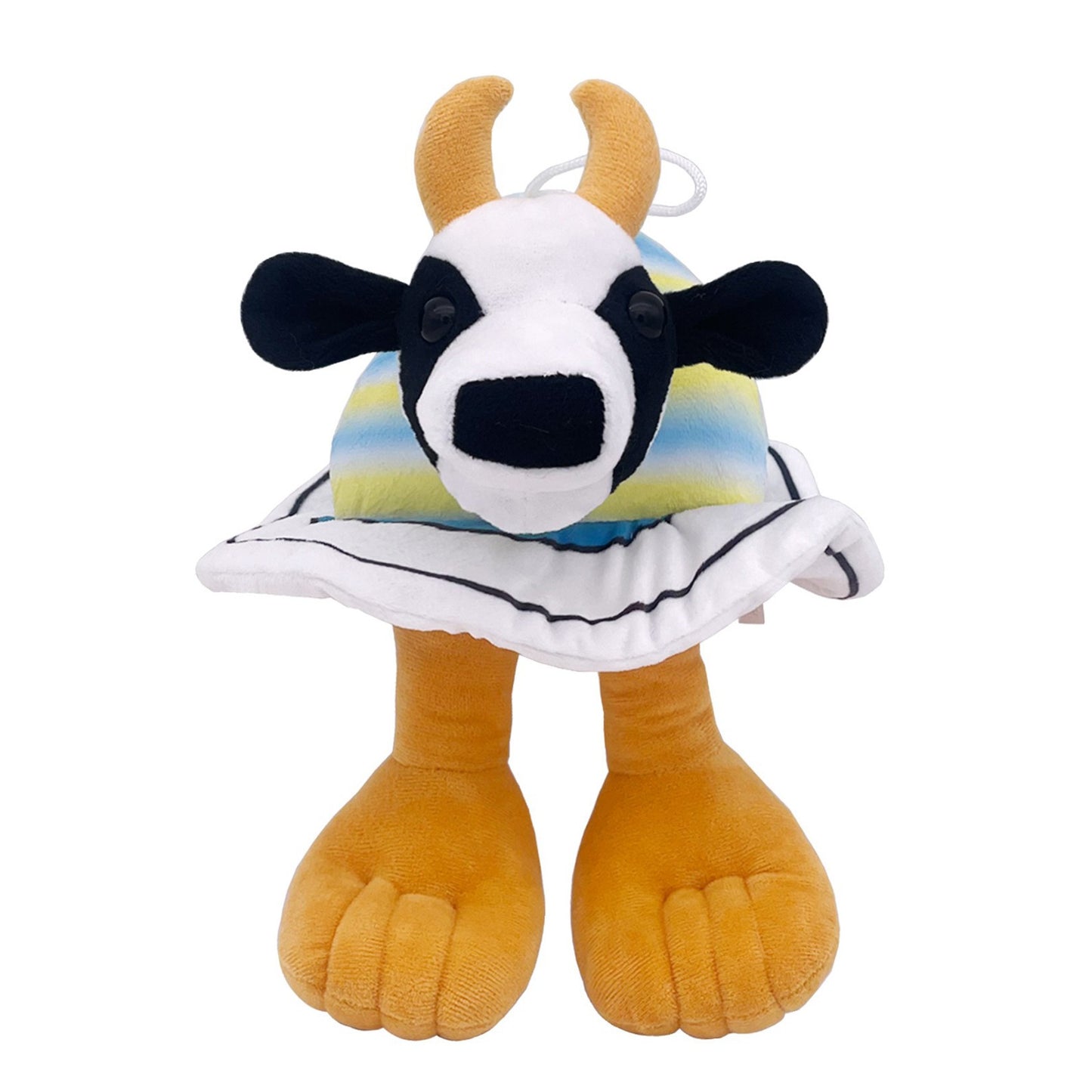 Jucarie Moale de Plus Italian Brainrot, Flippy, cu Agatatoare, Model Vaca Saturno Saturnita, Jucarie Moale pentru Copii, 23 x 17 cm, Albastru deschis