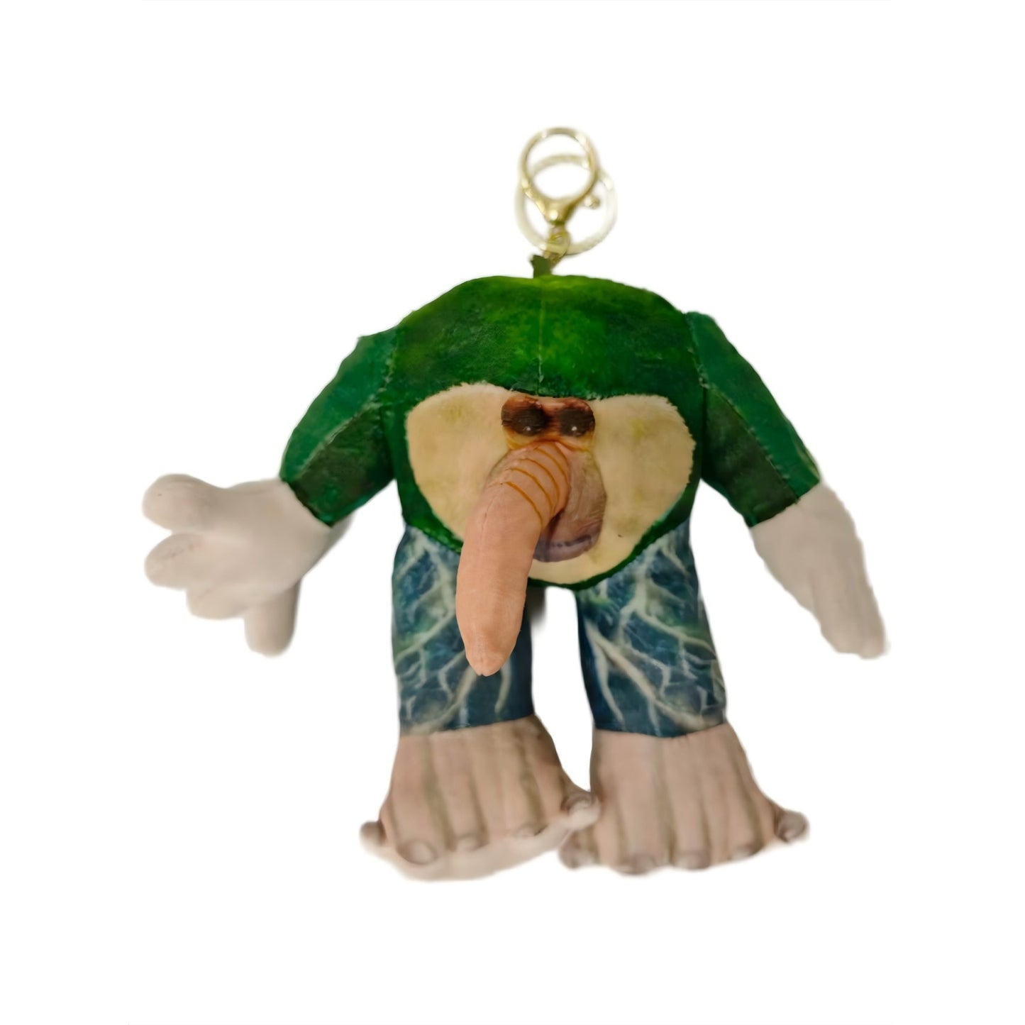 Jucarie Moale de Plus de Tip Breloc, Flippy, Model Italian Brainrot Omul Copac Brr Brr Patapim, 20 x 17 cm, Verde inchis