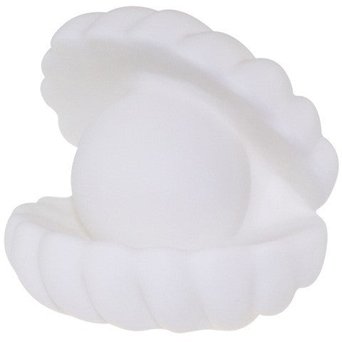 Lampa de Veghe, Flippy, Model Scoica cu Perla, Lumina Alb Rece, 10 x 8.5 cm, Led, Baterii Incluse 3 x LR44, Alb