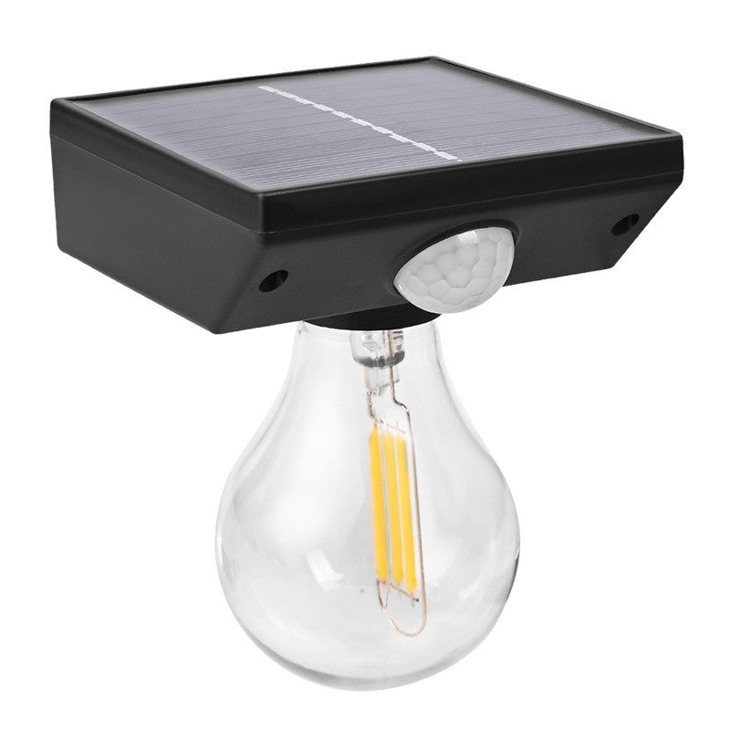 Lampa solara Flippy, pentru exterior, tip bec, rezistenta la apa IP65, material ABS, baterie 3.7V, 1200 mah, 9.5 x 11 cm, autonomie 8 ore, senzor de miscare, alb cald