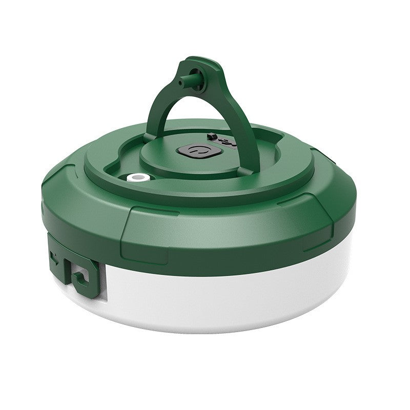 Lumină de camping LED încărcare USB, Flippy, șir colorat, pentru aer liber, cort, Distanta 10 metri, 1800mAH, 10.5x4.3 cm, Alb Verde