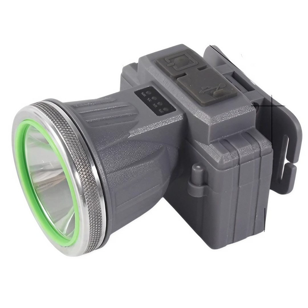 Lanterna LED de Montat pe Cap, Flippy, cu Raza Lunga de Zoom, Reincarcabila USB, Far Telescopic, Rezistent la Apa, Reglabil, pentru Pescuit in Aer Liber, Camping, Lumina Puternica, Lanterna, 7.5x5.8x5.5 cm, Gri