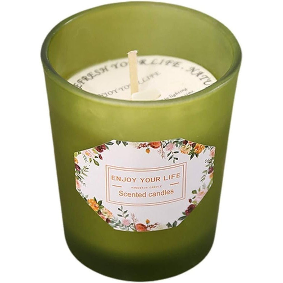 Lumanare Parfumata, Flippy, Model Pahar Verde, Aroma de Ghimbir, din Ceara de Soia, 6.2 x 5.2 cm, Verde