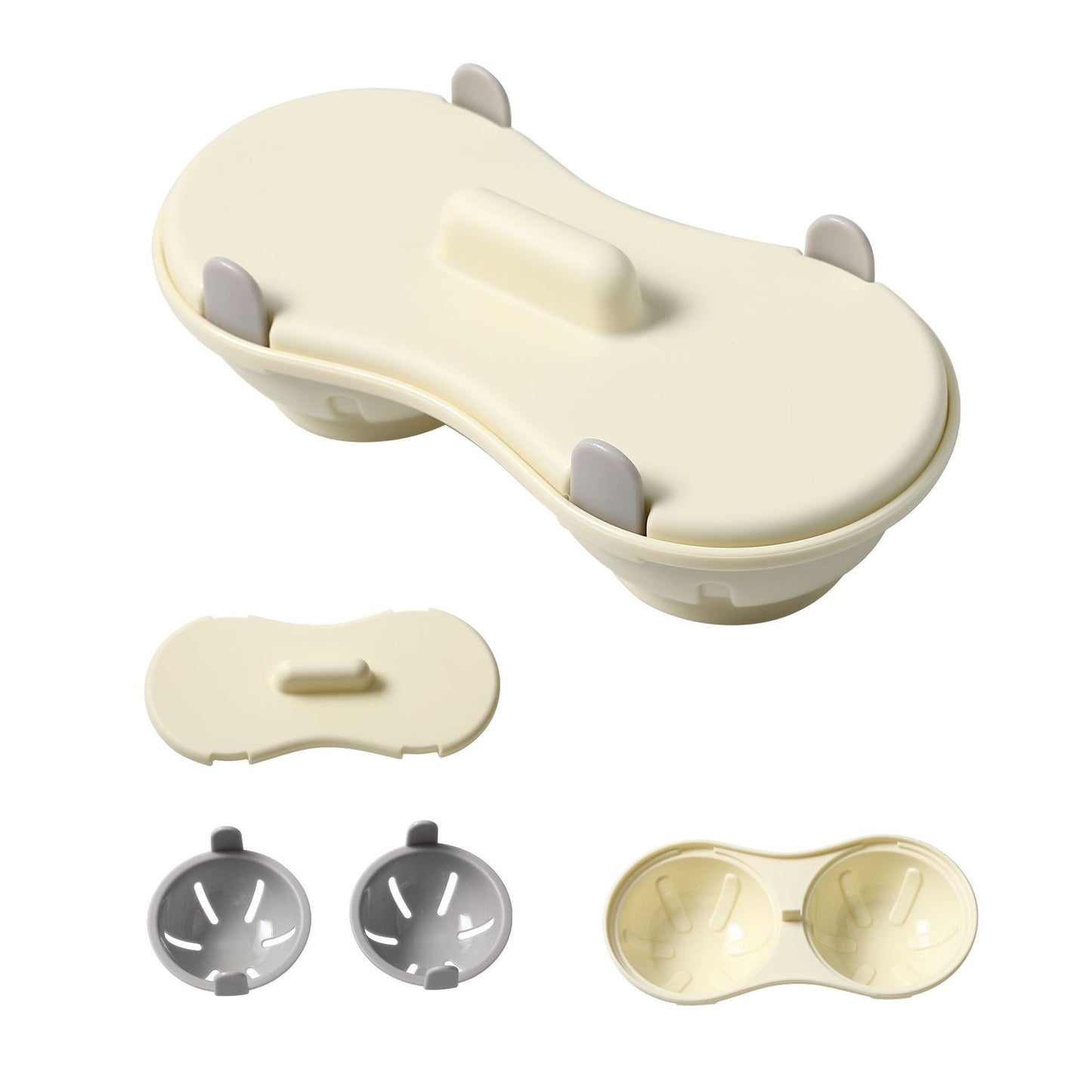 Recipient Dublu pentru Oua, Flippy, din Plastic Flippy, pentru Gatit la Microunde, 22 x 11.8 x 8 cm, Gri