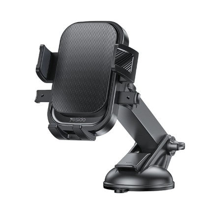 Suport Multifunctional pentru Telefon, Flippy, Car Holder, Suport Rotativ pentru Telefon cu Ventuza si Prindere pe Parbriz sauu Bord, 19 x 10 x 9 cm, Negru