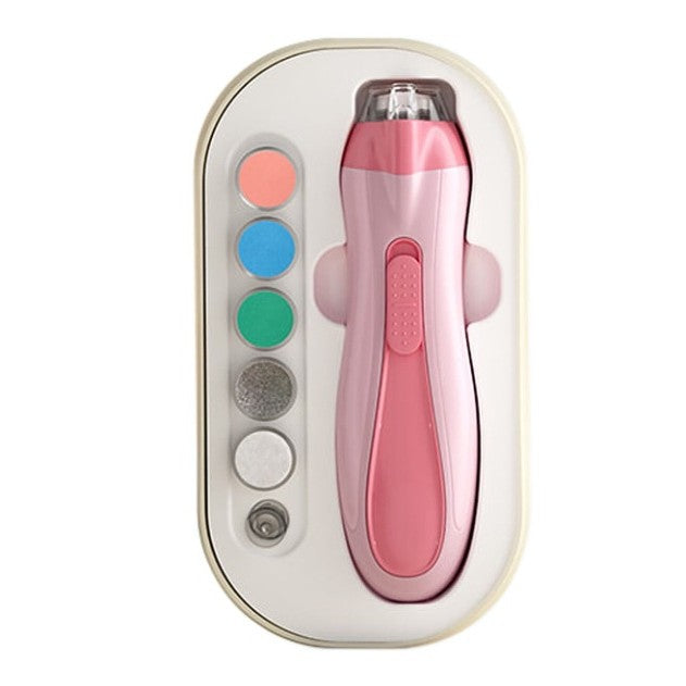 Pila Electrica, Flippy, pentru Copii si Bebelusi, din ABS, 6 Accesorii, cu Lumina LED, 9.5 x 6 x 17 cm, Roz