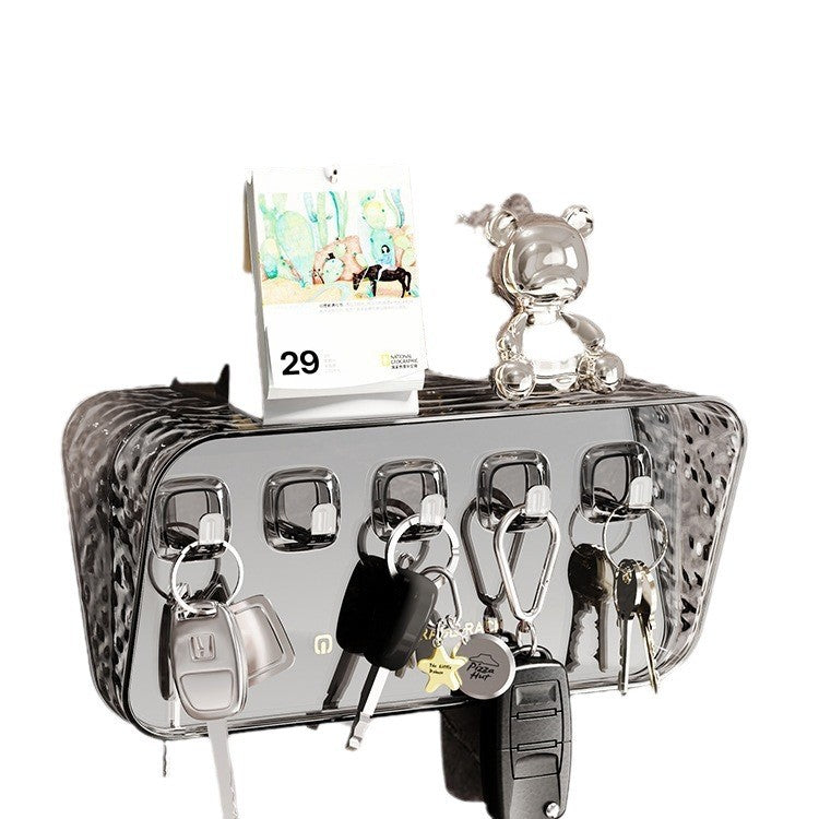 Raft de Depozitare cu Carlig, Flippy, Pentru Chei, Bijuterii, 20.3 x 4.6 x 10.3 cm, Gri