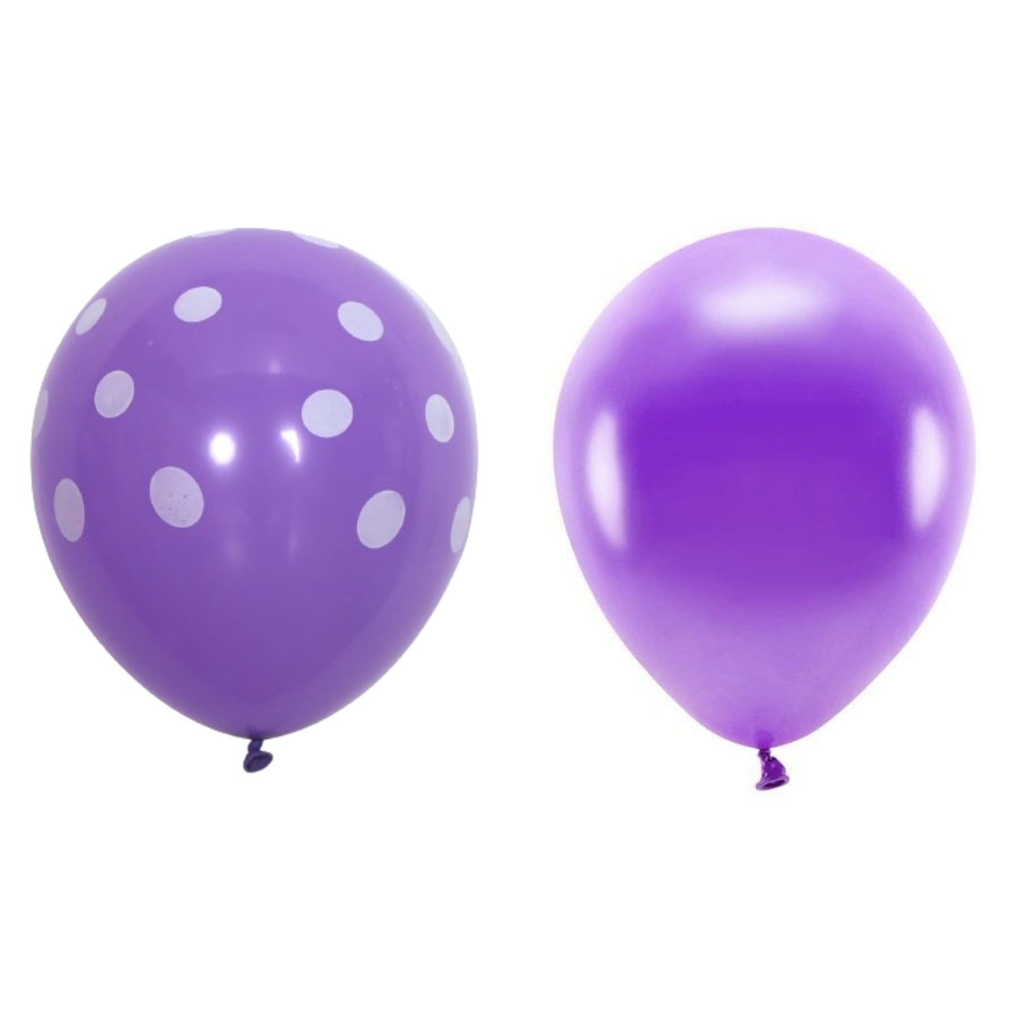 Set 10 Baloane din Latex, Flippy, Model Party cu Buline si Simple, 30 cm, Mov, 2.8 g