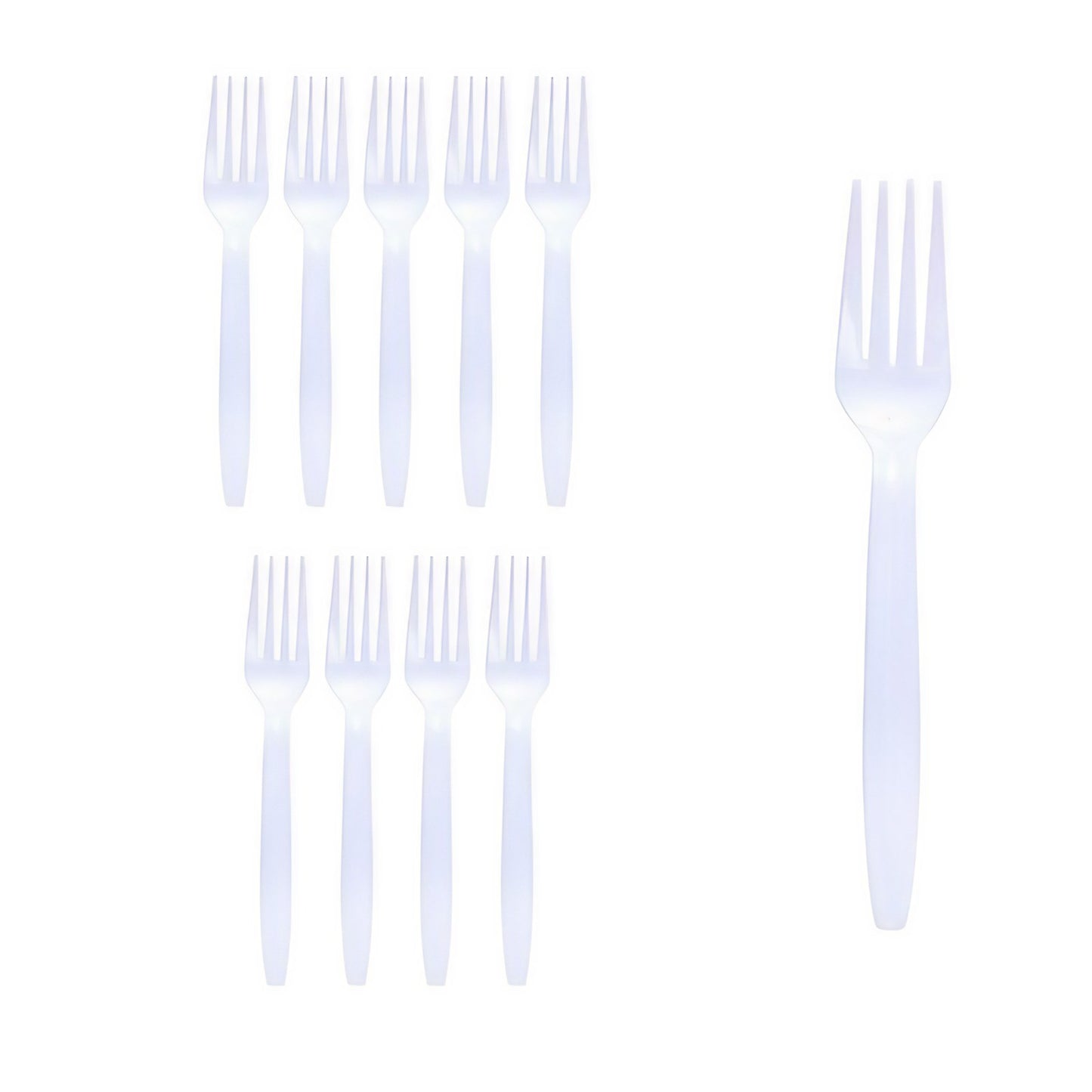 Set 10 Furculite de Unica Folosinta, Flippy, Plastic, 15.5 x 2.5 cm, Alb