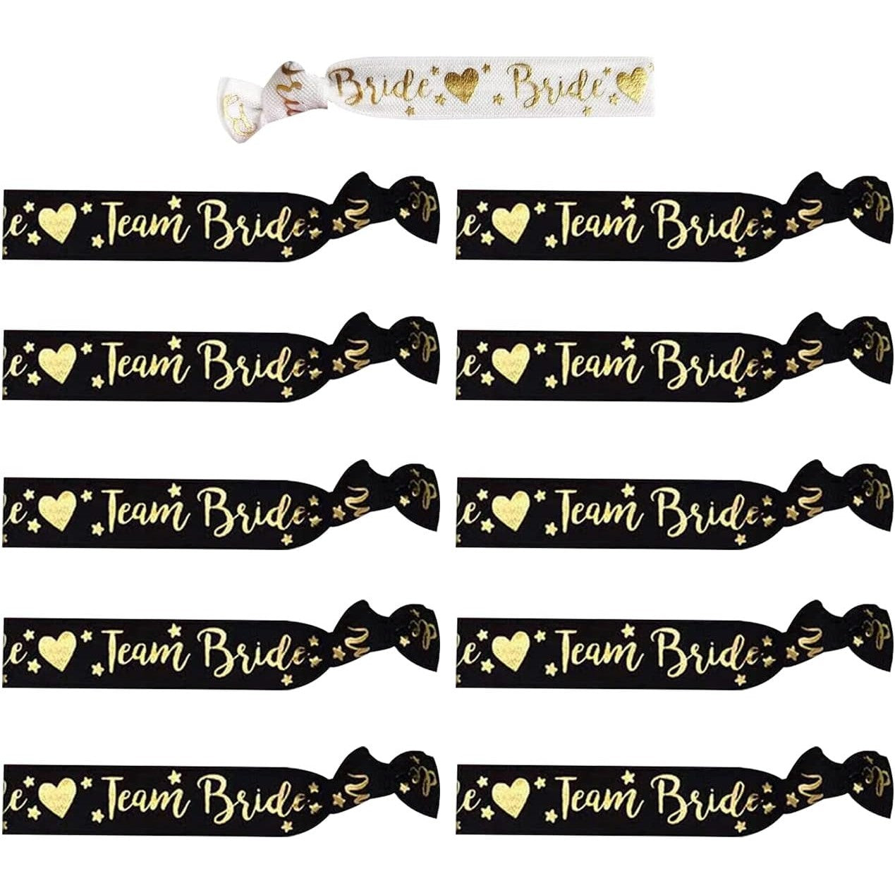 Set 11 Bratari, Flippy, pentru Petrecerea Burlacitelor, din Panza, Marime Universala, Alb/Negru