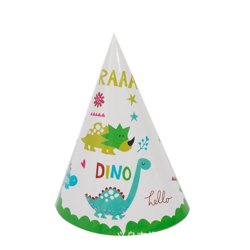 Set 6 Coifuri, Flippy, Colectia Dino Park, 20 x 14 cm, din Carton, Multicolor