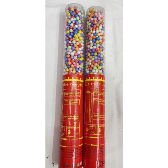 Tun de Confetti, 30 cm. Flippy, Model Bilute, Confetti din Polistiren, Ambalaj de Plastic, Multicolor