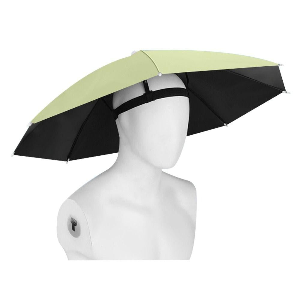 Umbrela de Cap, Flippy, Diametru 69 cm, Banda Elastica de Cap, Protectie UV/Ploaie, Verde Matcha