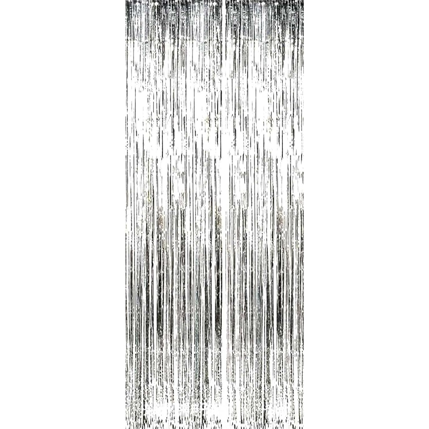 Perdea Franjurata, Flippy, Model Decor Petrecere, pentru Fundal de Poze, Amenajare Colorata a Petrecerii, Dimensiune 100x200 cm, Argintiu