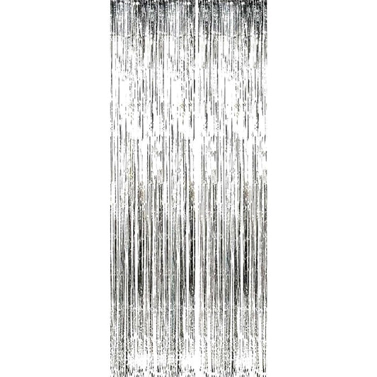 Perdea Franjurata, Flippy, Model Decor Petrecere, pentru Fundal de Poze, Amenajare Colorata a Petrecerii, Dimensiune 100x200 cm, Argintiu