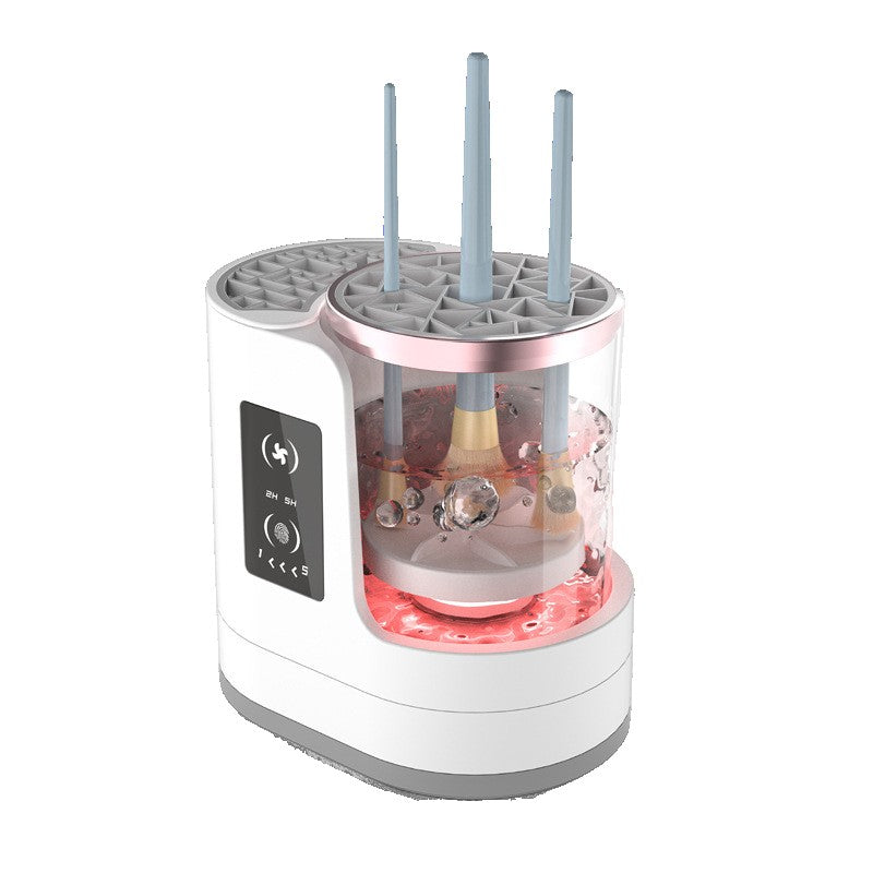 Dispozitiv Portabil de Curatare a Pensulelor de Machiaj, Flippy, cu Functie de Uscare, 5V, 850RPM, Cablu 1.2 m, 17.3 x 12.1 x 17.5 cm, Alb