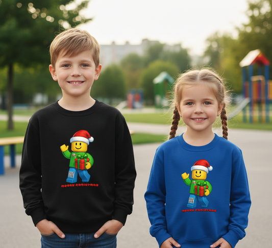 Bluza tip Lego Christmas cu Print Premium + QR Code Muzical – Nou în România