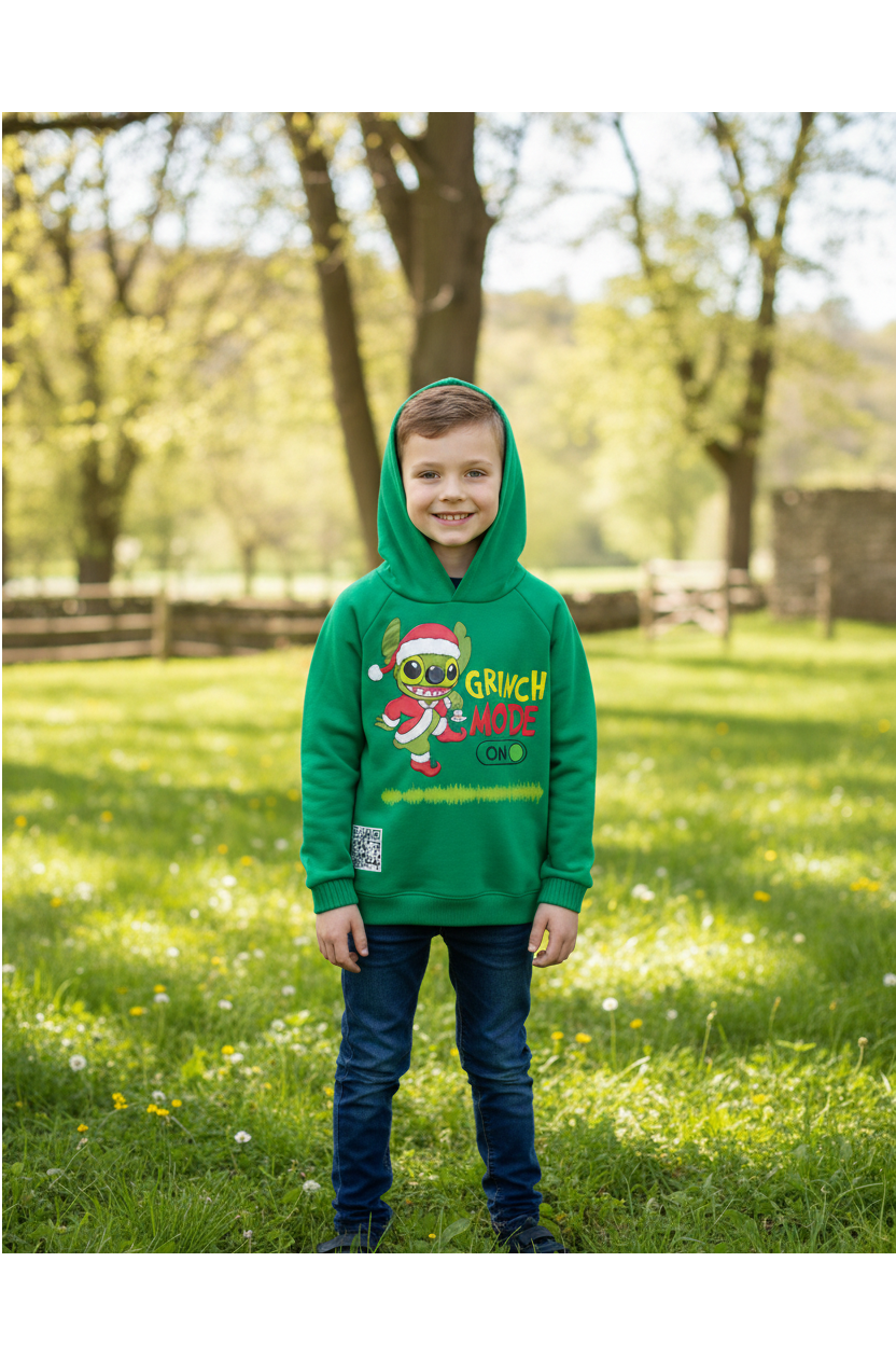 Hanorac GRINCH MODE Interactiv – Ediție Unică în România, cu QR Music Code