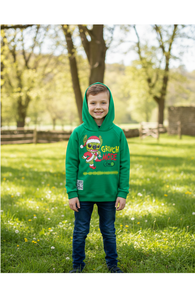 Hanorac GRINCH MODE Interactiv – Ediție Unică în România, cu QR Music Code